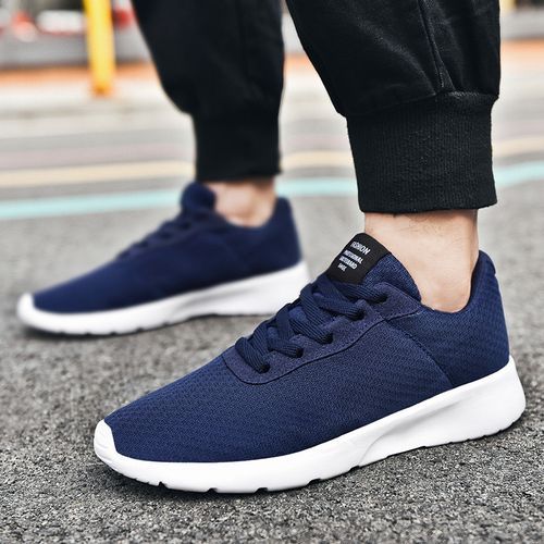 Big Size Mens Sneakers Soft Running Shoes-Blue