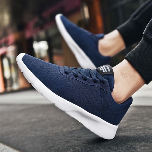 Big Size Mens Sneakers Soft Running Shoes-Blue