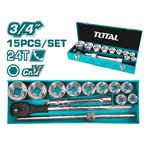 15 Pcs 3/4″ Socket Set