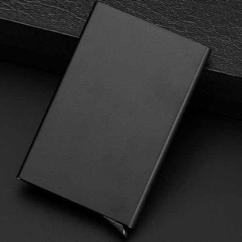 Magnetic Pop Up  Aluminum Slim Atm Wallet Card Holder -Black