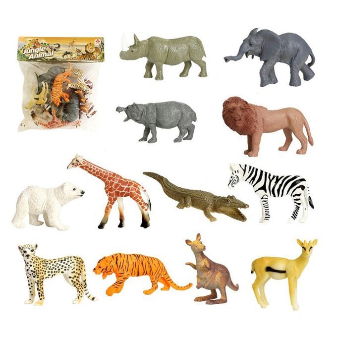 Animals Figures Toys   Jumbo Wild Zoo Animals Figurines Animal Playset-Multi-color