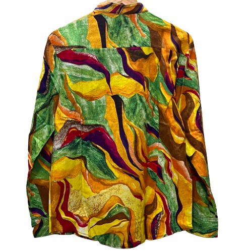 Men Multi Colour Graffiti Long Sleeves Shirts-Yellow