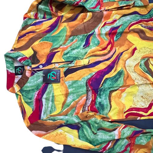 Men Multi Colour Graffiti Long Sleeves Shirts-Yellow