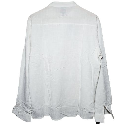 Men Casual Summer Linen Long Sleeves Shirts - White