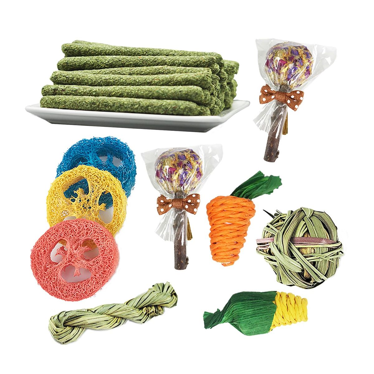 14 Pieces Hamster Molar Toys Rabbit Chew Toys Set For Chinchillas