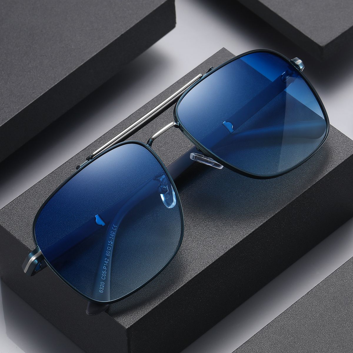 Men's Aviator Sunglasses Oversized Rectangle Metal Frames