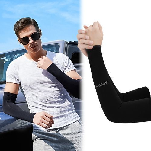 4PSC Sunscreen Hand Sleeve Outdoor Arm Sleeve Sun Hand Protection- Black