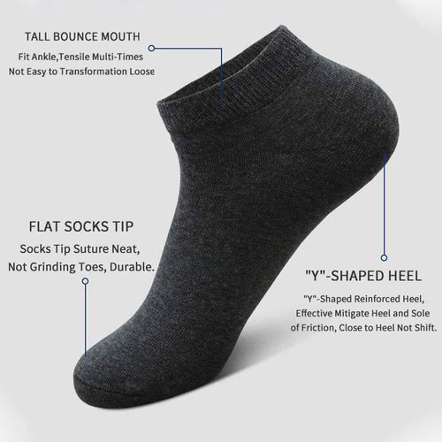 10 Pairs In 1 Quality Cotton Ankle Socks - Black