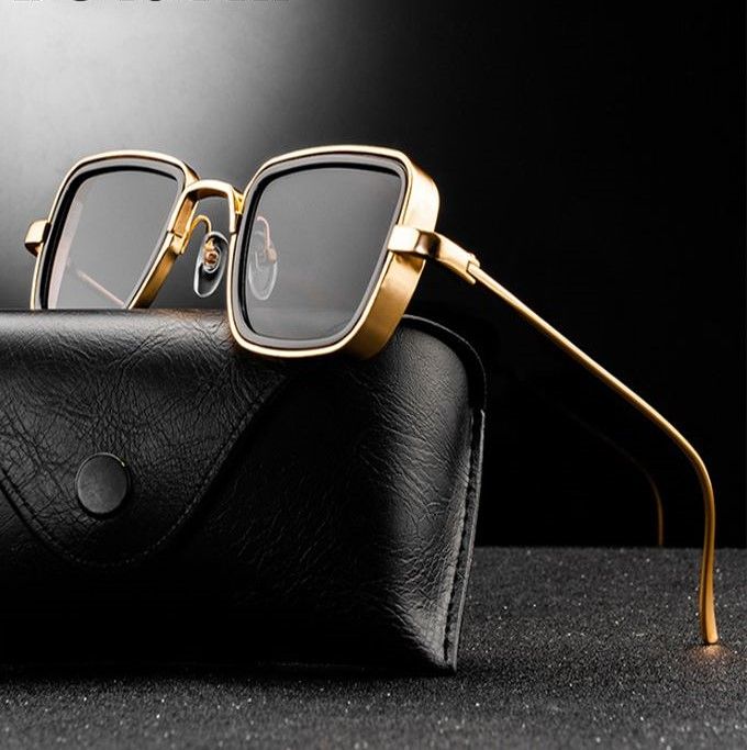 Big Metal Frame Men's Anti Sun Ray Sunglass With Case