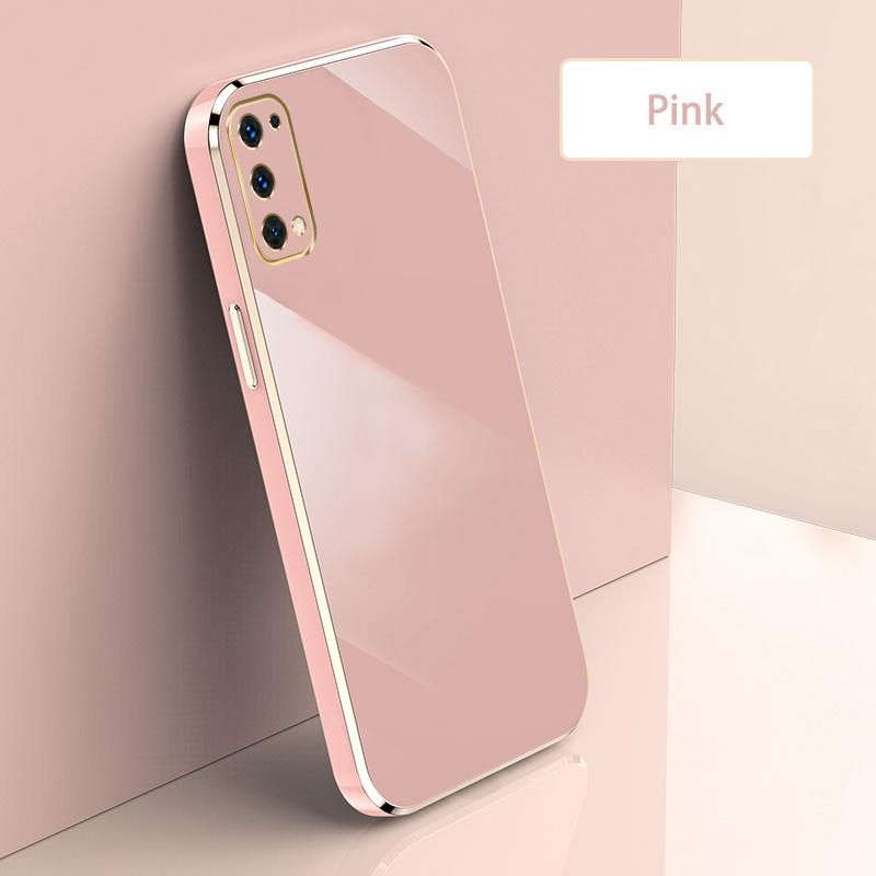 Ultra Thin Plating Phone Case for Realme X7 Pro 5G Lens Protection soft Phone Back Cover-Pink