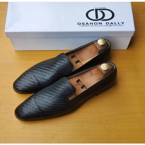 V Leather Loafers