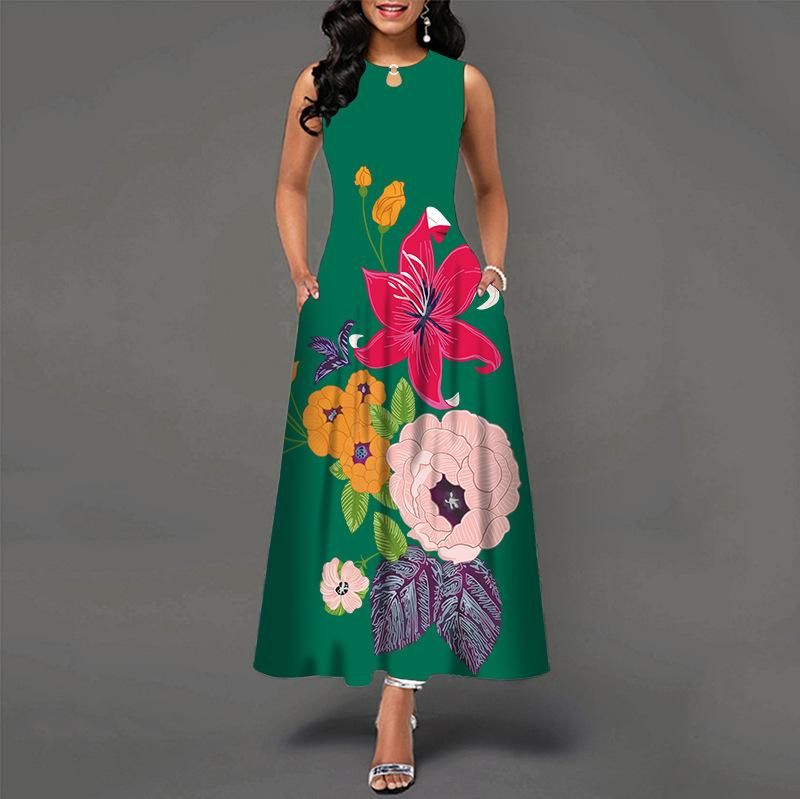 Dress Summer Women's Large Casual Long Dress Pocket Dress