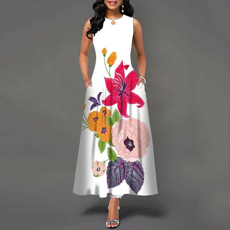 Dress Summer Women's Large Casual Long Dress Pocket Dress