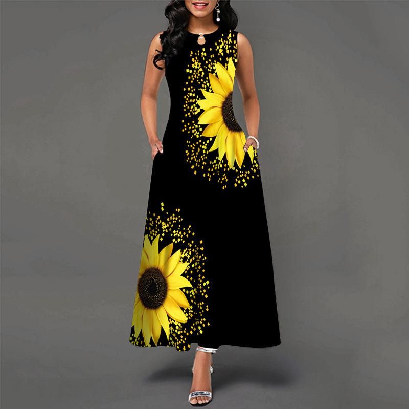 Dress Summer Women's Large Casual Long Dress Pocket Dress