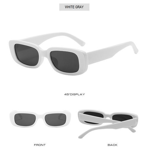 Unisex Small Frame Oval UV  Protective  Sunglasses-White