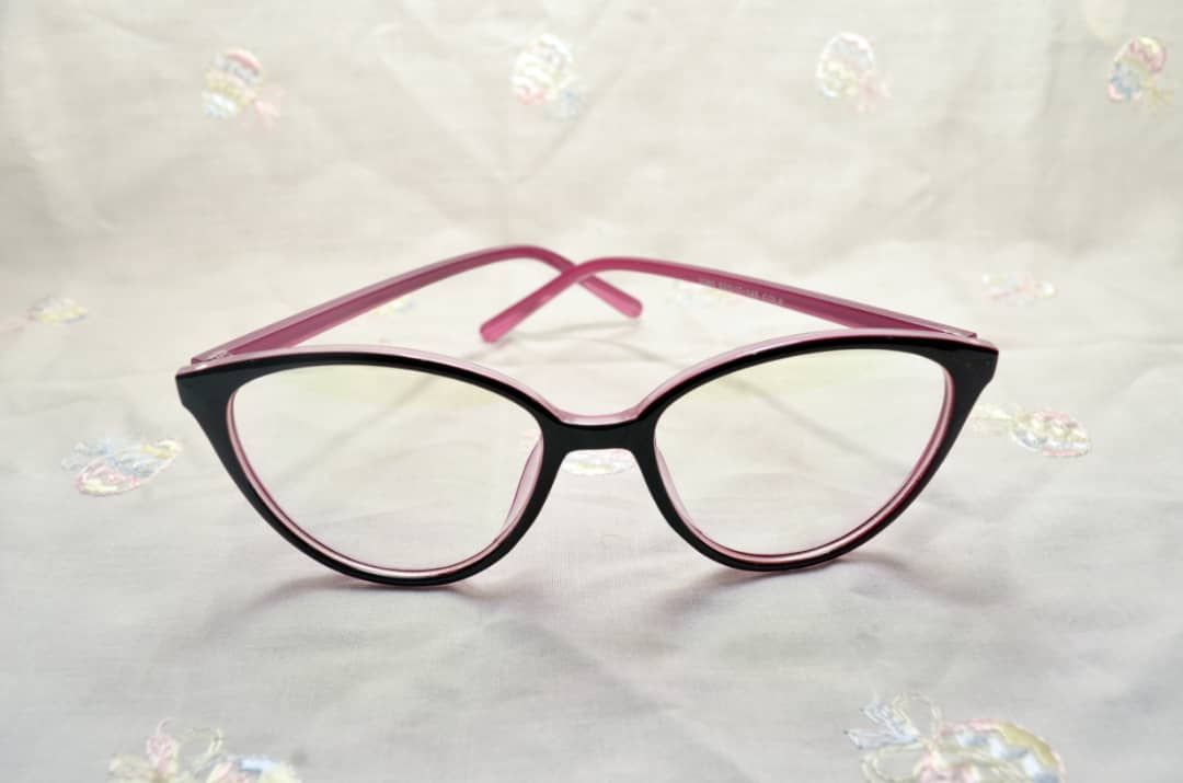Retro Cat Eye Optical Fashion Glass Deep Red And Inner Pink Frames