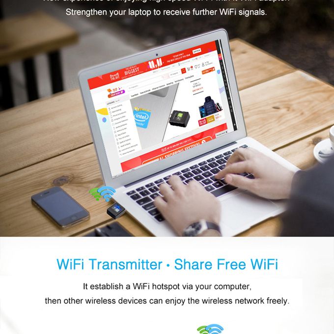 Wifi Adapter Free Driver USB  5Ghz/2Ghz 600Mbps