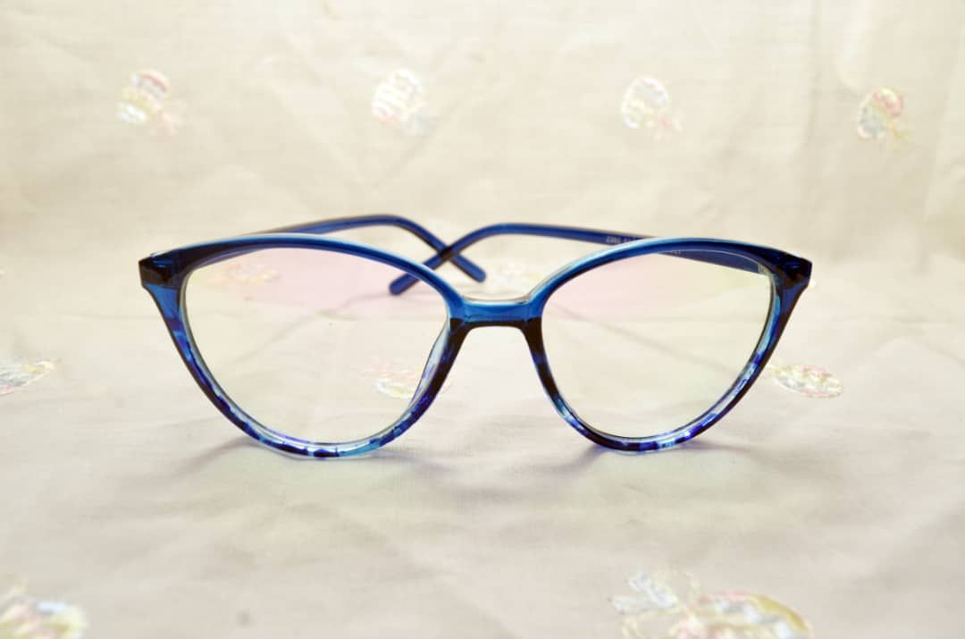 Retro Cat Eye Optical Fashion Glass Blue Flowered Frames
