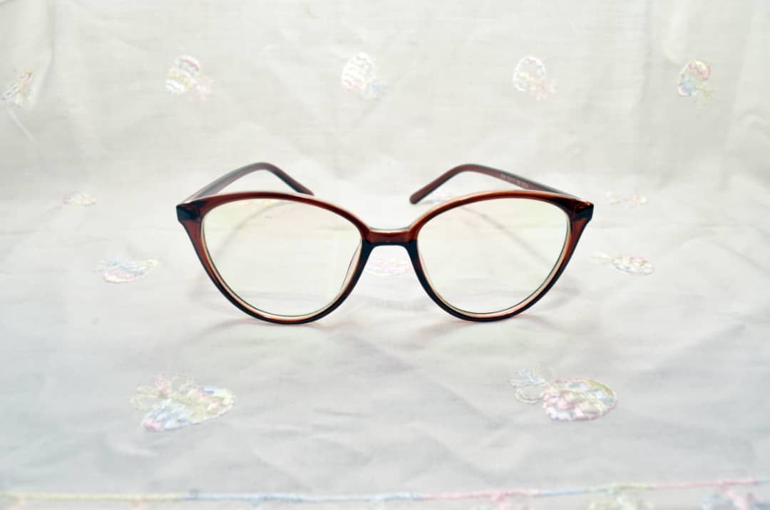 Retro Cat Eye Optical Fashion Glasses Noodle Tea Brown Frames