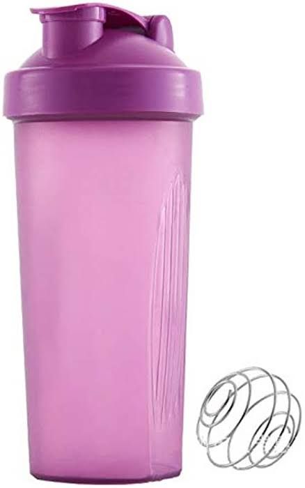 Whey Protein Shaker / Mixing Blender Bottle - 600ml Sports & Workout Plastic Drink Cup