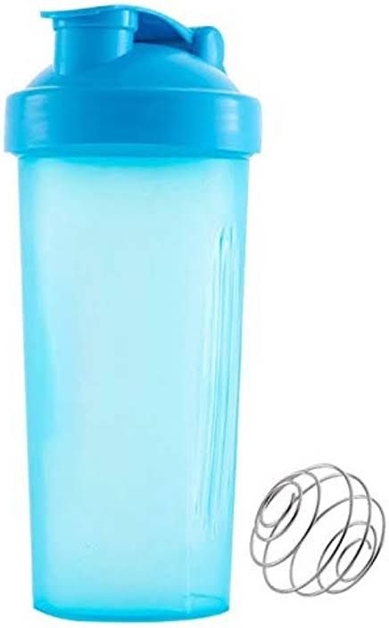 Whey Protein Shaker / Mixing Blender Bottle - 600ml Sports & Workout Plastic Drink Cup