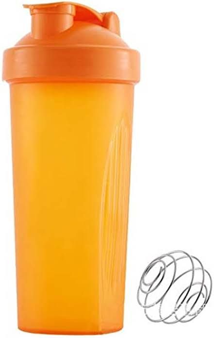 Whey Protein Shaker / Mixing Blender Bottle - 600ml Sports & Workout Plastic Drink Cup