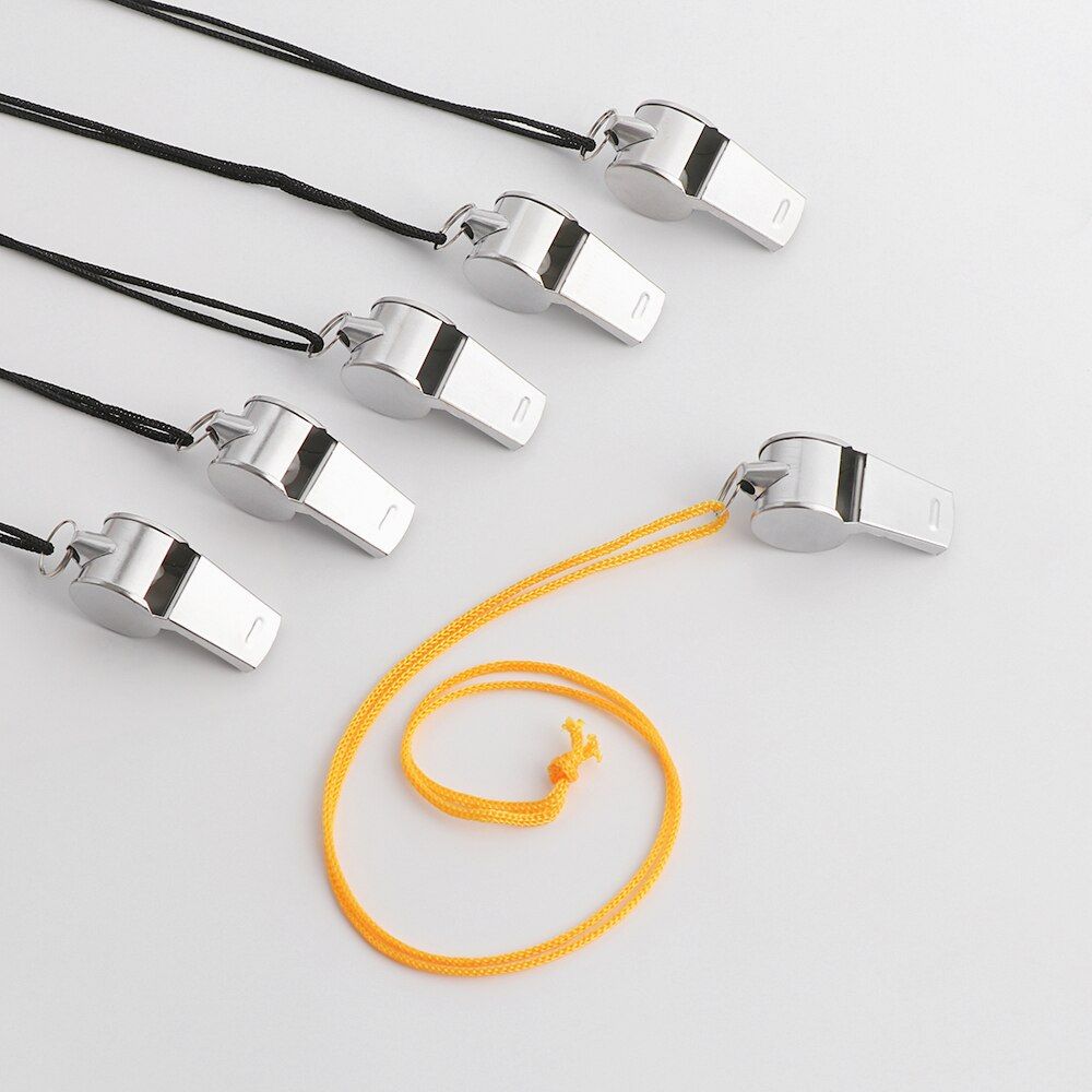 5Pcs Referee Metal Stainless Steel Whistles