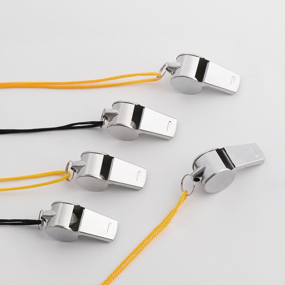 5Pcs Referee Metal Stainless Steel Whistles
