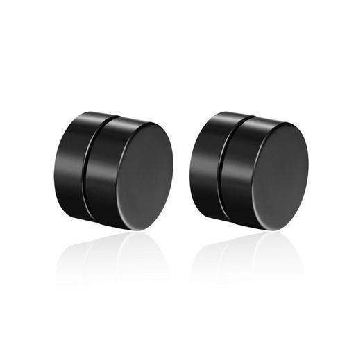 6 Pcs Trendy Black Gold Silver Unisex Magnetic Ear Stud Stainless Steel Men Women Non Piercing Earrings Fashion Jewelry Round Clip Mens Earring