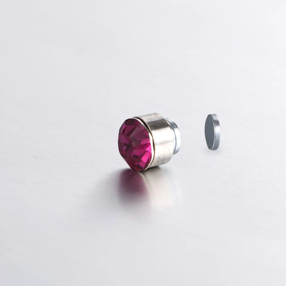 12 Pairs Multicolour Magnetic Round Crystal Rhinestone Men Women Ear Stud Earrings No Piercing