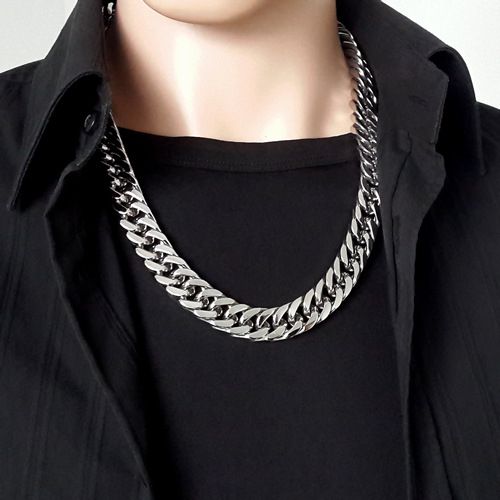 Men's Hip Hop Titanium Steel Cuban Chain Necklace