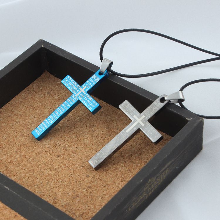 2Pcs/Set Couple Cross Pendants Necklace For Best Friends Lovers Valentines