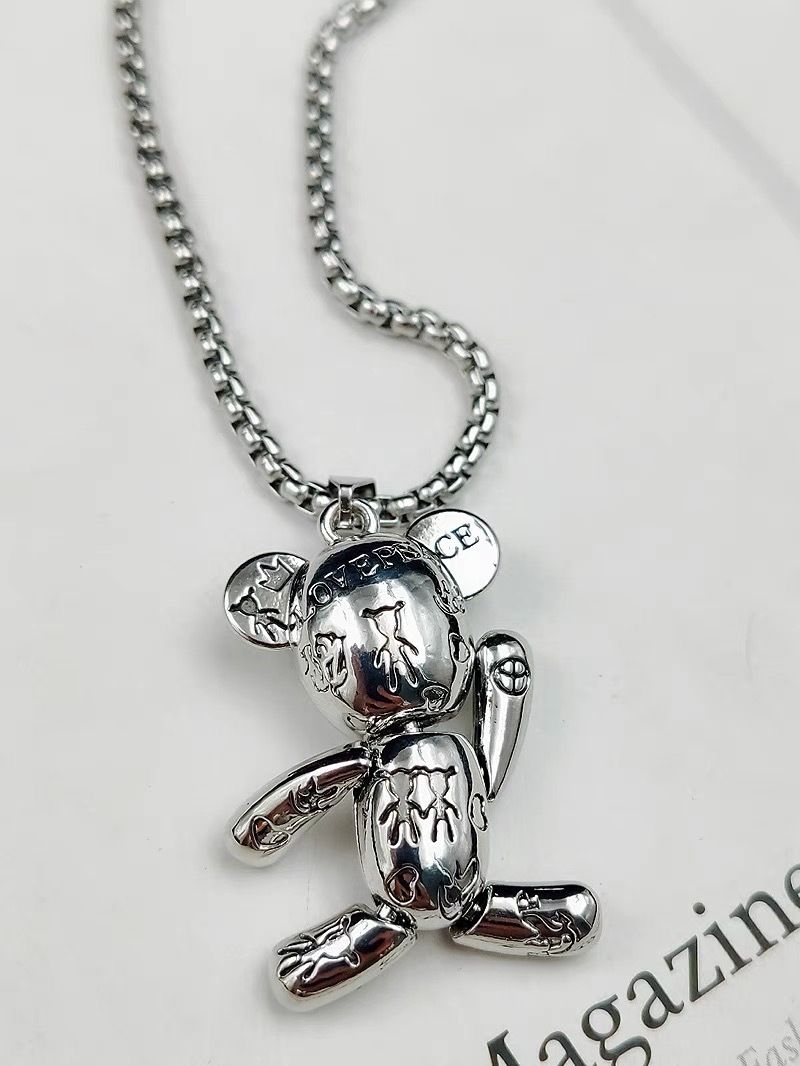 Hip Hop Bear Necklace Titanium Steel Necklace Unisex