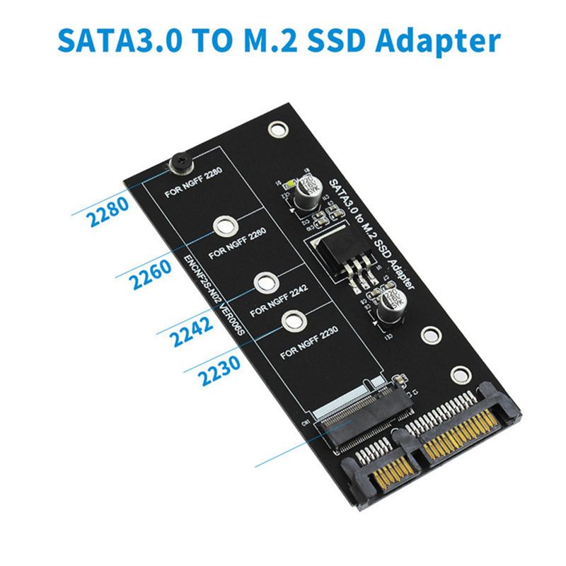M.2 SATA Adapter M2 to SATA Adapter M.2 to SATA Adapter M.2 NGFF Converter 2.5inch SATA3 Card B Key for 2230-2280 M2 SSD