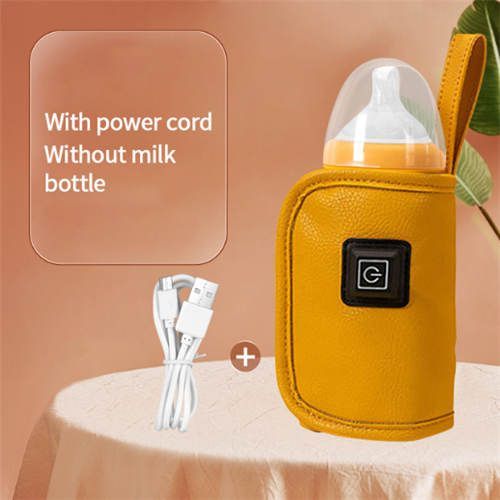 Portable UP Leather Baby Bottle Warmer With USB Charger