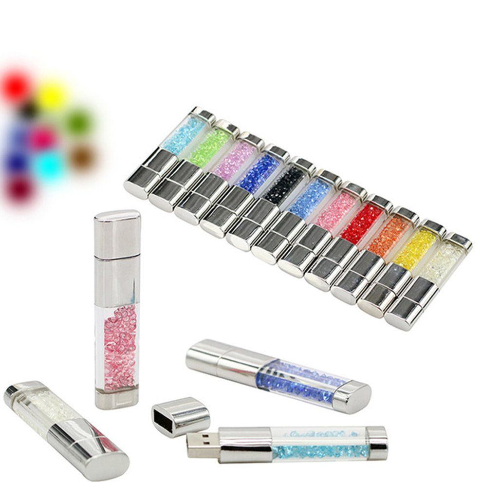 TB Portable Mini Pen Drive Natural Diamond Rectangle USB Flash Drive Crystal
