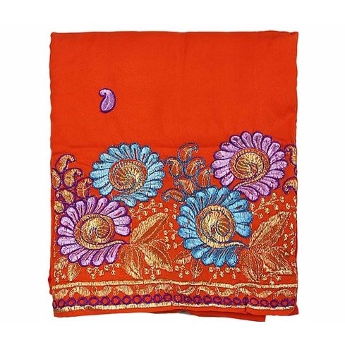 Indian Wear Fabric - Plain 3 Yards & Patterned 2 Yards - Orange