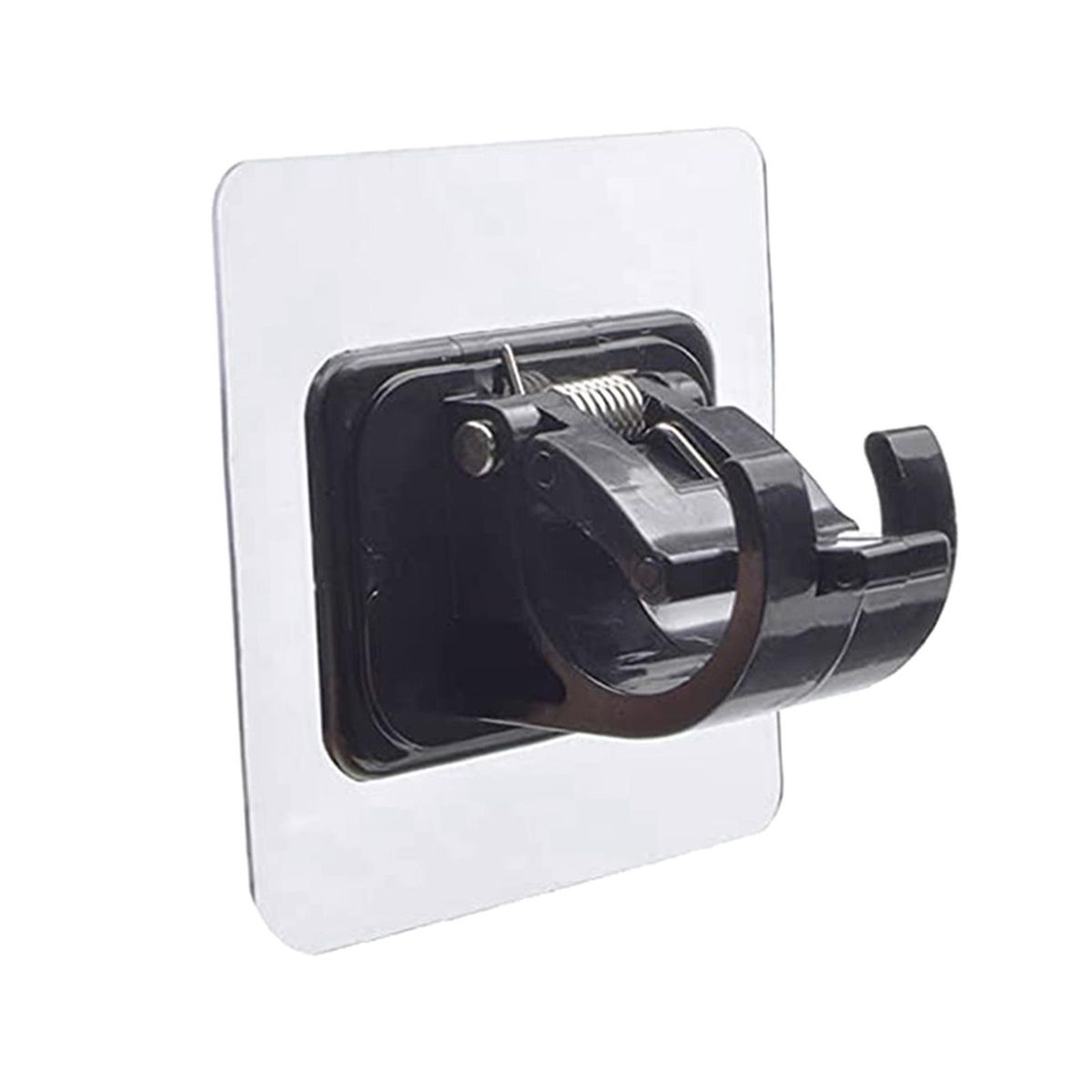8 PCS Adhesive Curtain Rod Brackets Wall Mount Bracket Rod Fixed Black