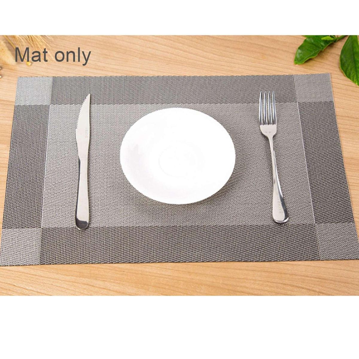 Pvc Western Placemat Single Heat Insulation Pad Silver Gray