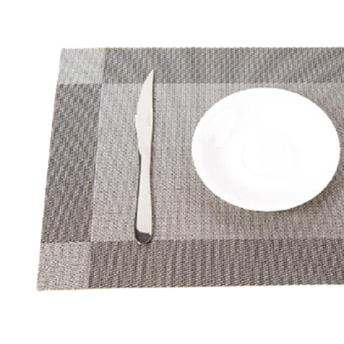 Pvc Western Placemat Single Heat Insulation Pad Silver Gray