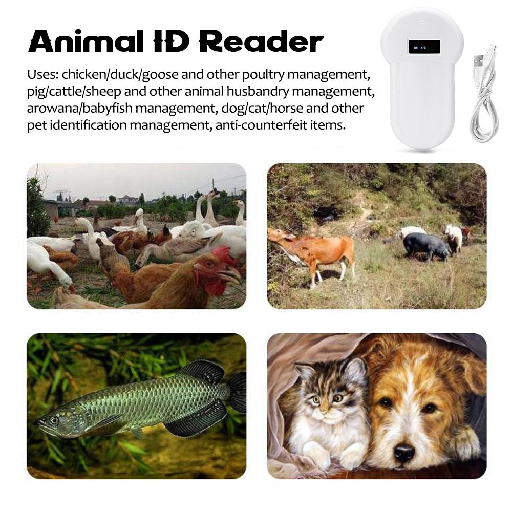 LF 134.2KHz Pocket Reader Handheld Animal Chip Reader