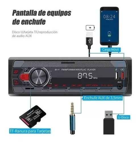 1 DIN Car MP3 Player FM Radio Car Stereo Radio Bluetooth LED In-Dash USB SD AUX