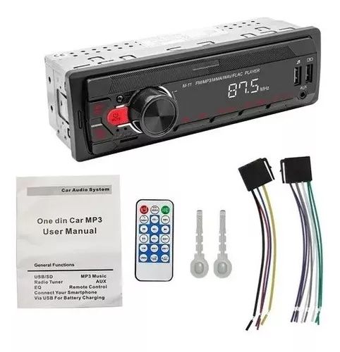 1 DIN Car MP3 Player FM Radio Car Stereo Radio Bluetooth LED In-Dash USB SD AUX