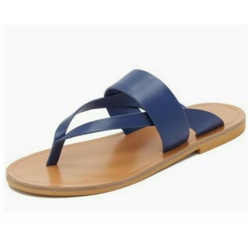 Men's Leather Slippers - Blue
