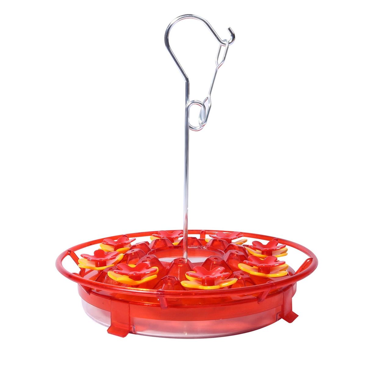 Leak-proof Hummingbird Feeder Floral View Hanging for Outdoors Red