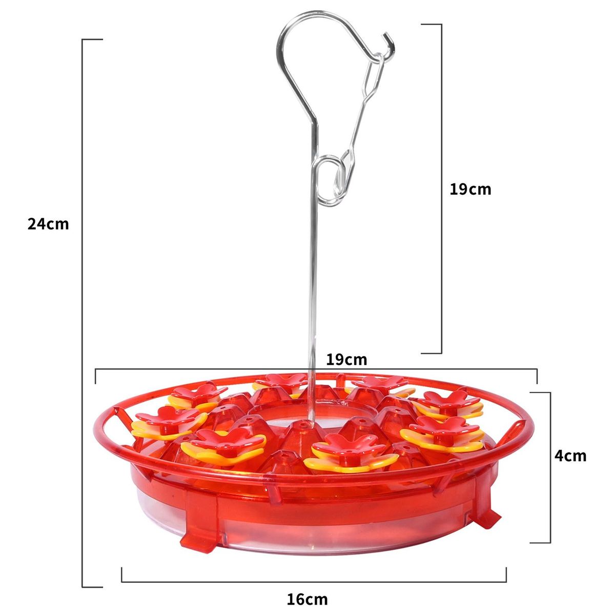 Leak-proof Hummingbird Feeder Floral View Hanging for Outdoors Red