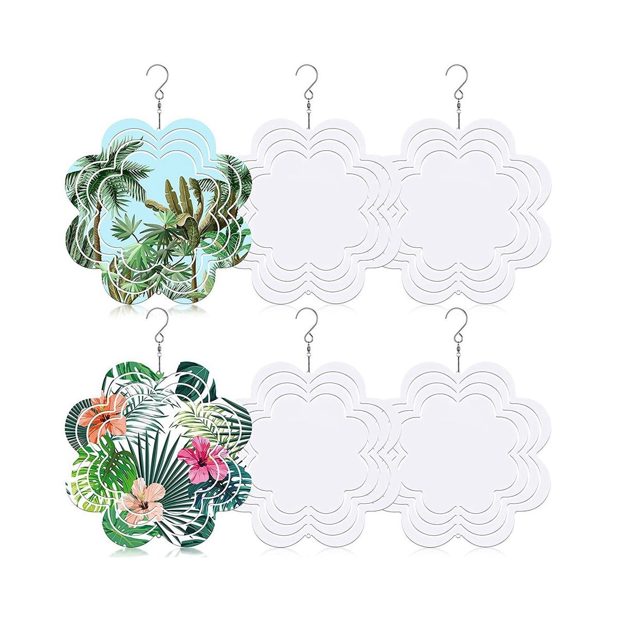 6Pcs Sublimation Wind Spinner Blanks 3D Wind Spinners