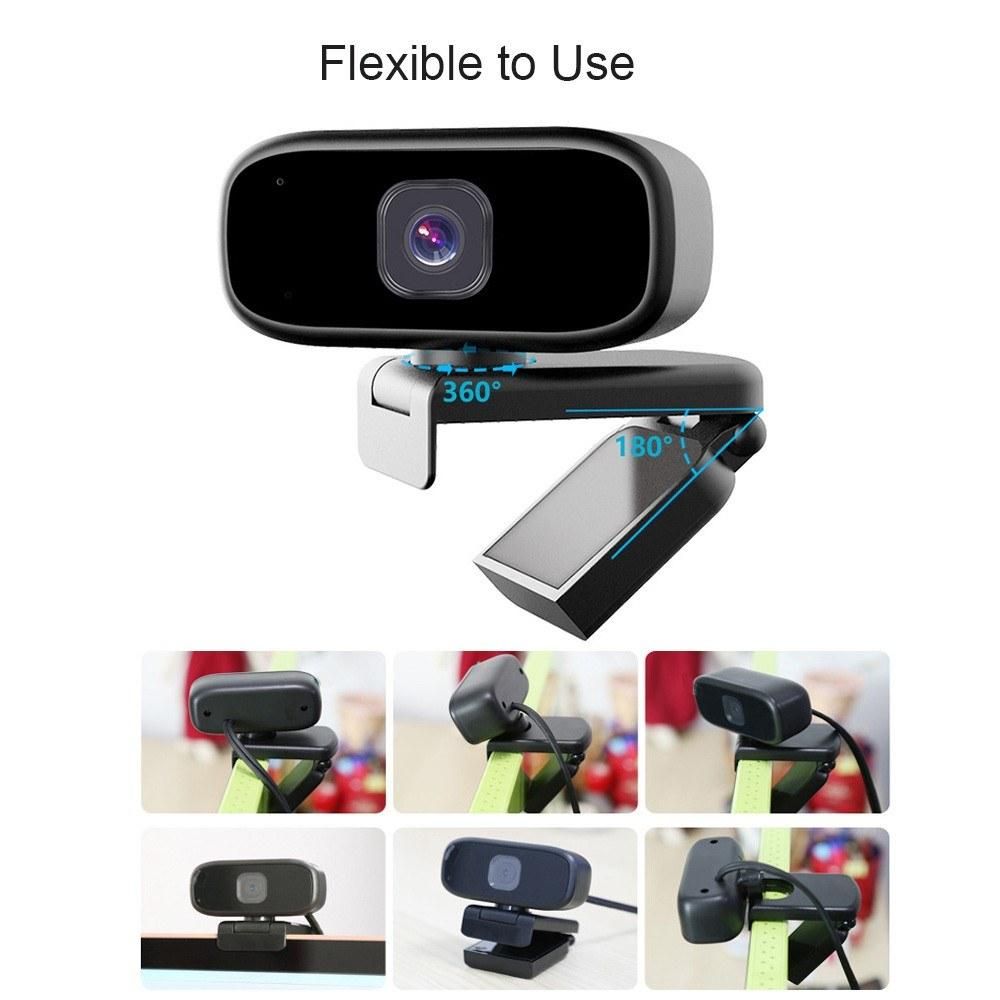 720P HD Webcam Laptop Computer Camera Clip-on PC Web Camera USB Plug-and-Play with Microphone & 3.5mm Audio Plug for Live Streaming Video Calling Online Meeting Teaching