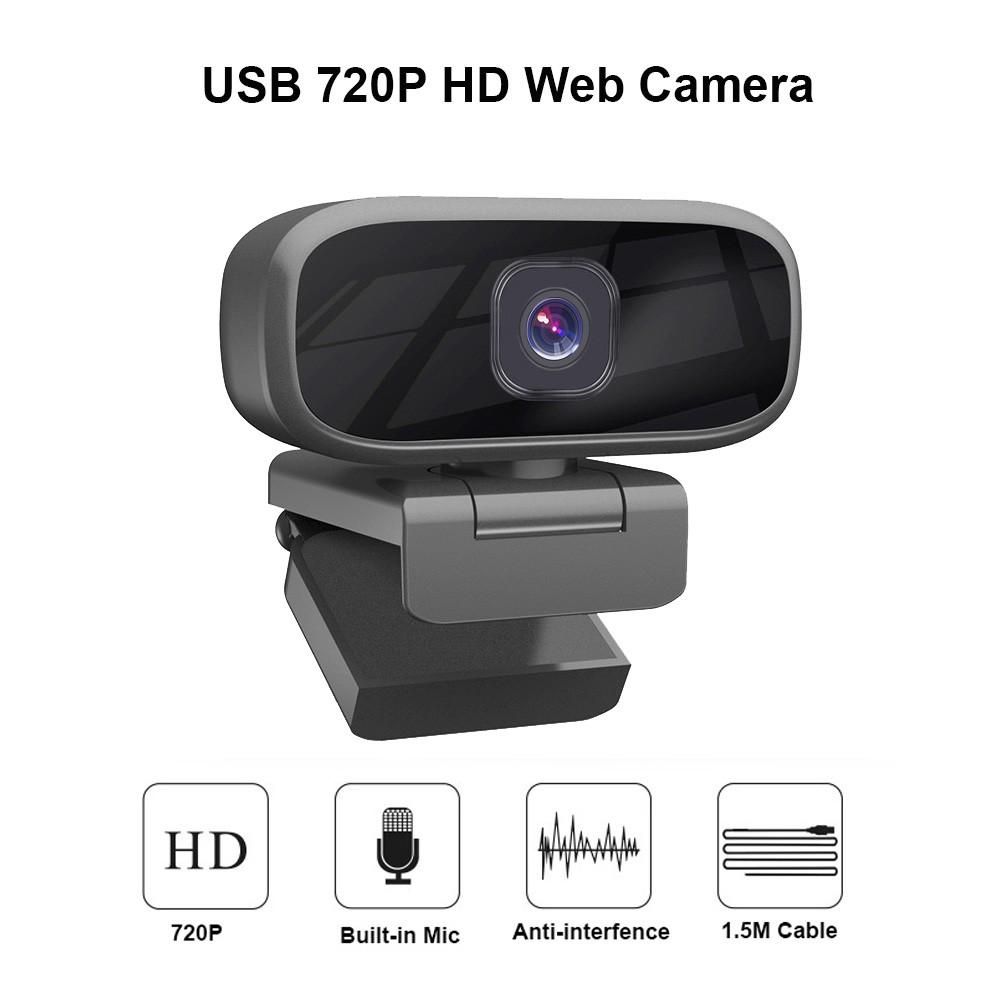 720P HD Webcam Laptop Computer Camera Clip-on PC Web Camera USB Plug-and-Play with Microphone & 3.5mm Audio Plug for Live Streaming Video Calling Online Meeting Teaching