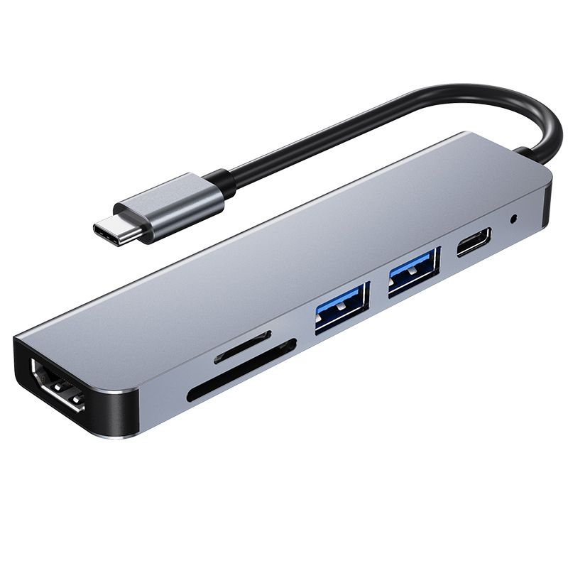 6-in-1 USB-C Hub Multi Splitter Adapter  With HDMI+USB3.0&2.0+SD+TF Expansion Dock